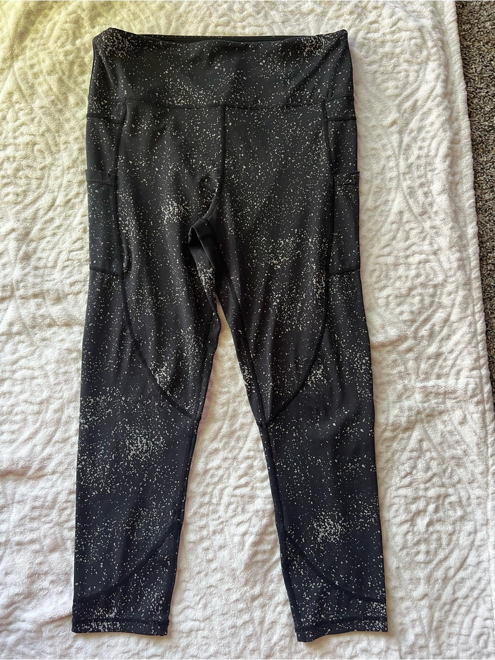 ZYIA Active Black Speckled High Waisted Pocket Leggings Size 14-16 - Picture 2 of 6